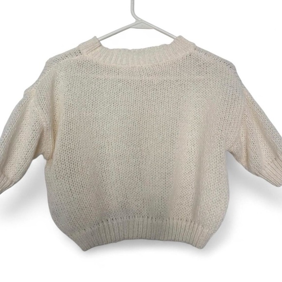 Crew Neck Pullover Knit Sweater For Women, Hollow Out Solid Color Versatile - Picture 4 of 5